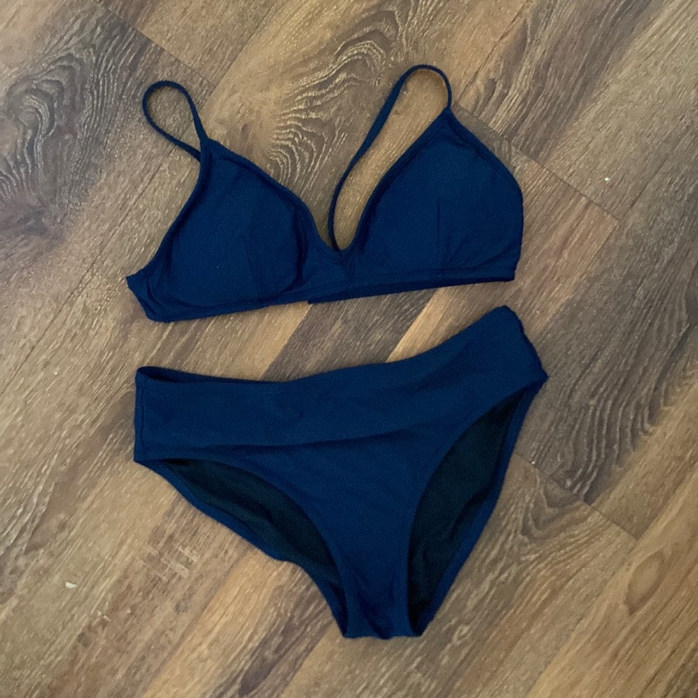 J Crew Navy French Bikini Top & Bikini Brief